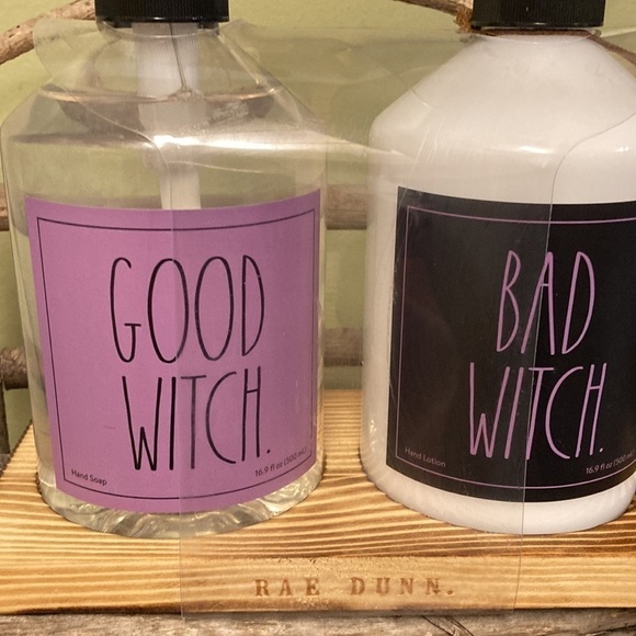 Rae Dunn GOOD WITCH BAD WITCH Halloween Scented Hand Soap & Hand Lotion - Picture 2 of 5